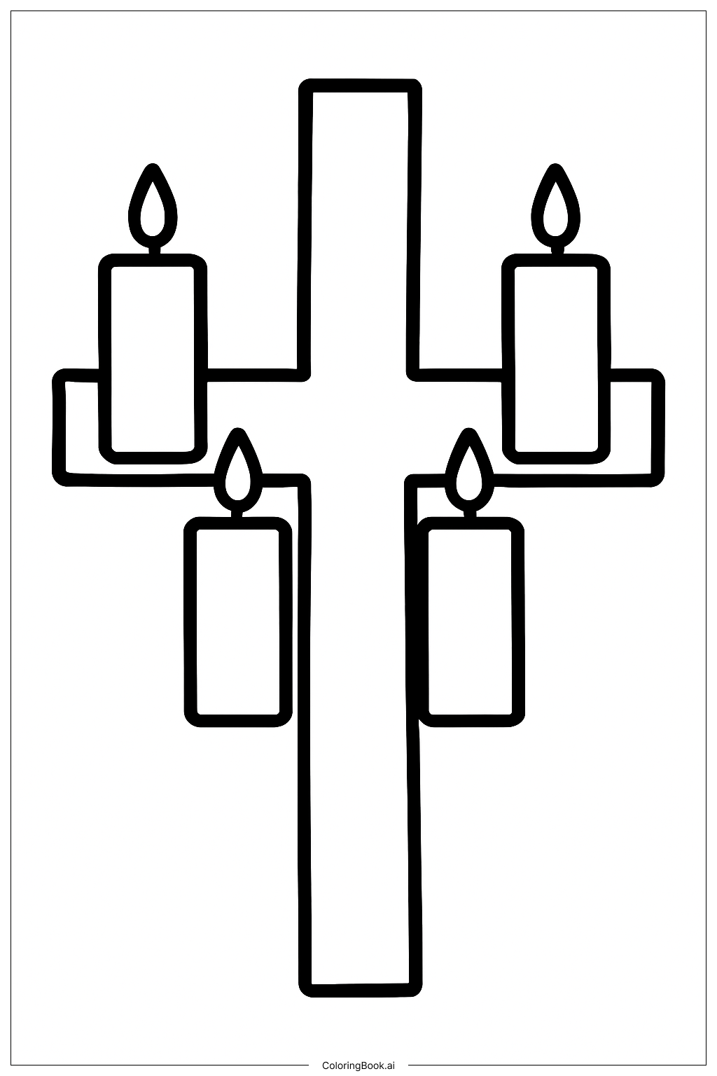  간단한 어드벤트 십자가 색칠공부 페이지 