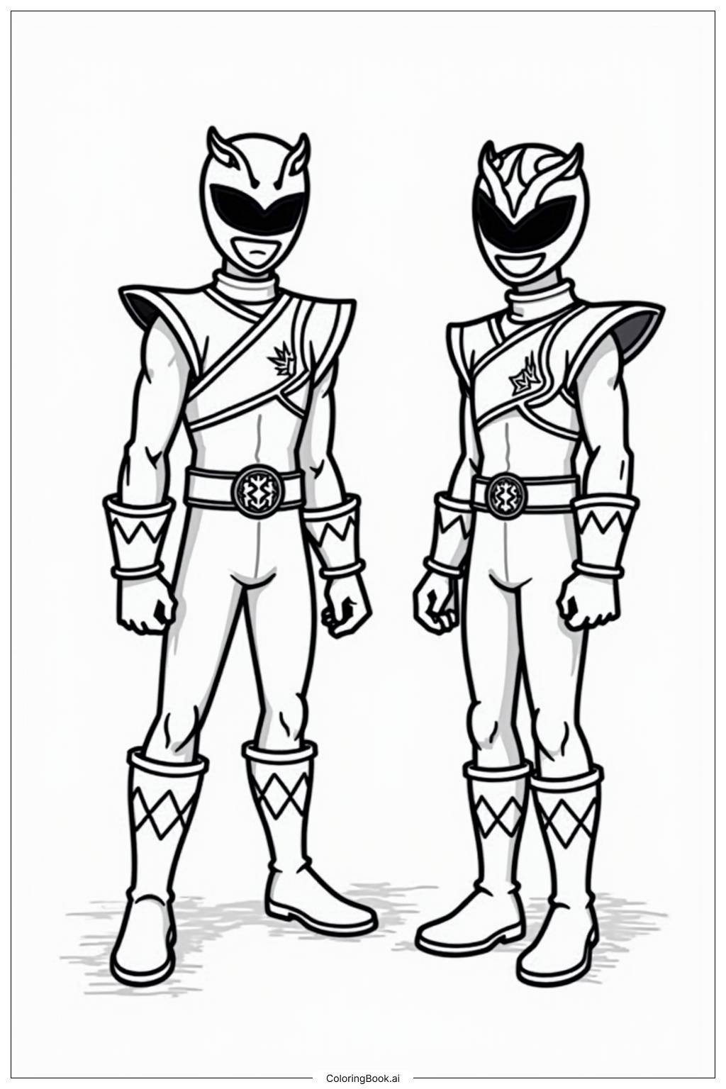  Página para colorir de Power Rangers Beast Morphers Transformando 