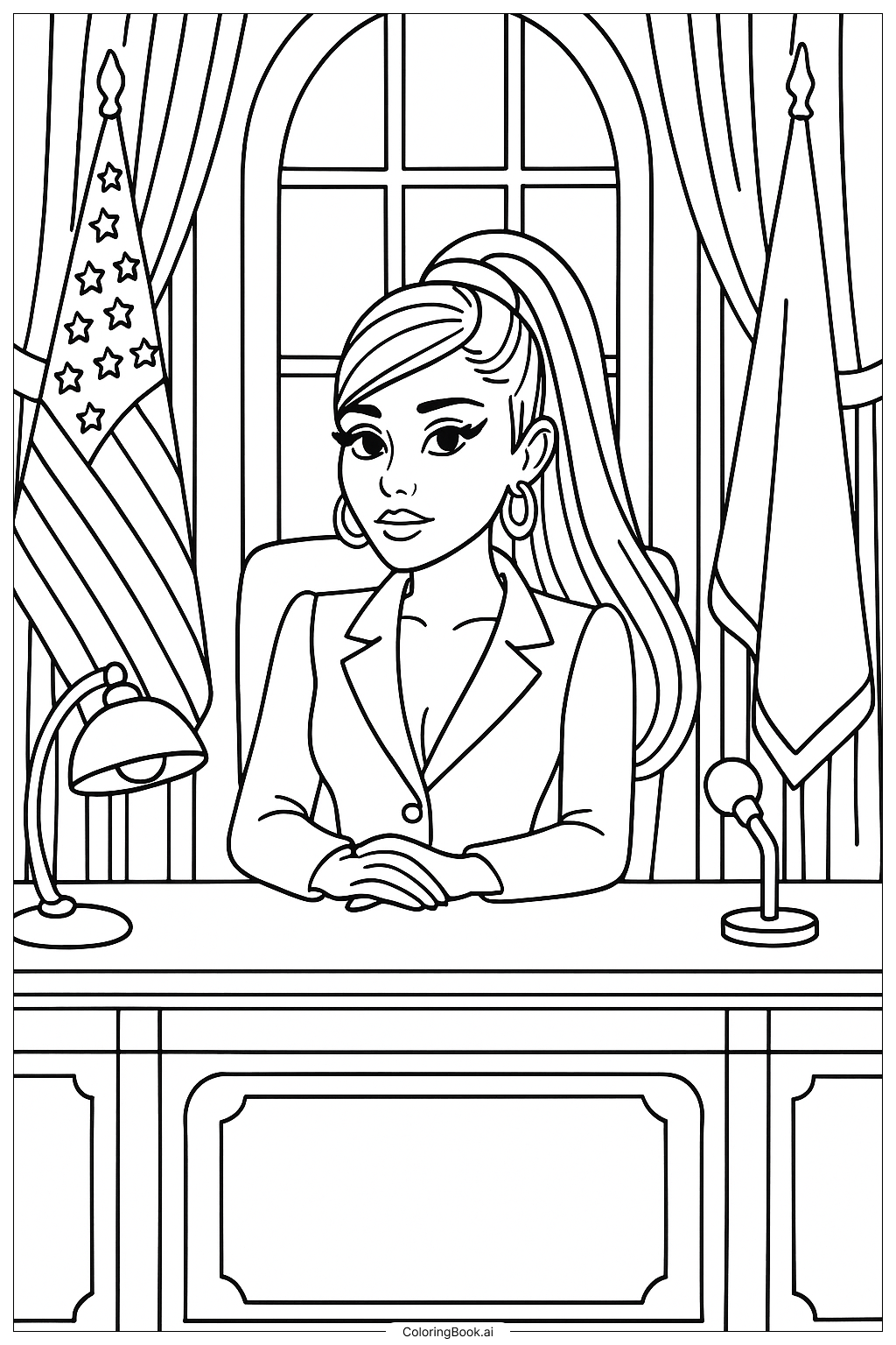  Página para colorear de Ariana Grande en el video musical de Positions 
