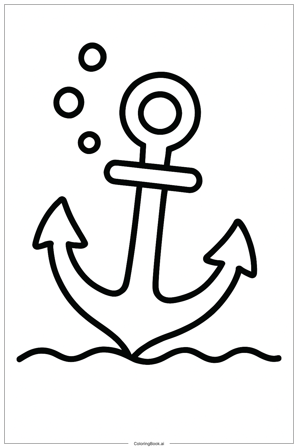  A Lost Anchor Under The Sea Coloring Page 