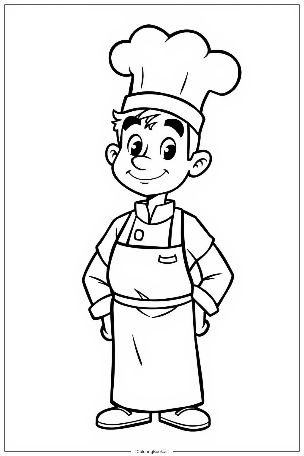  Pizza Chef with Hat Coloring Page 