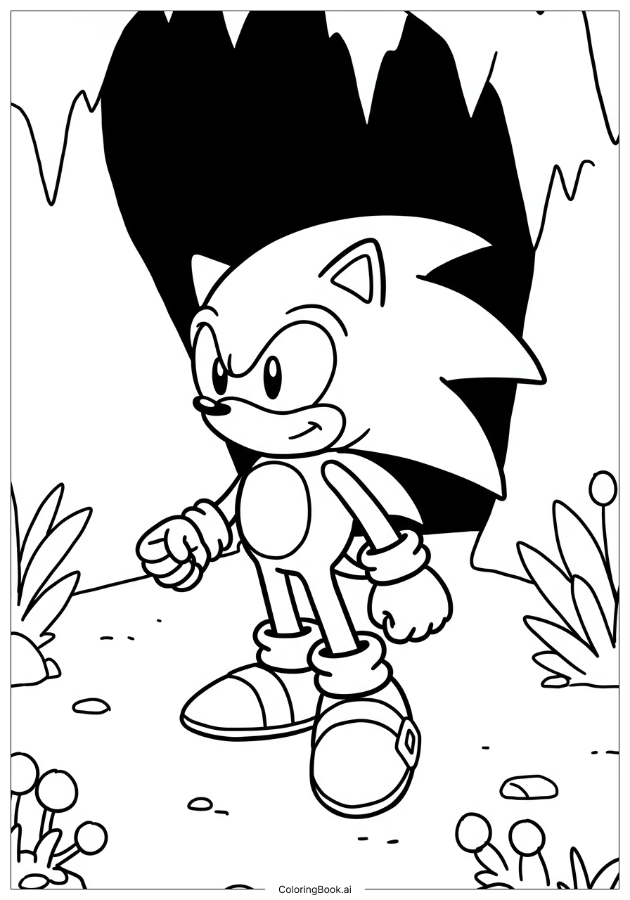  Page de coloriage Sonic Piégé Dans la Grotte de Cristal 