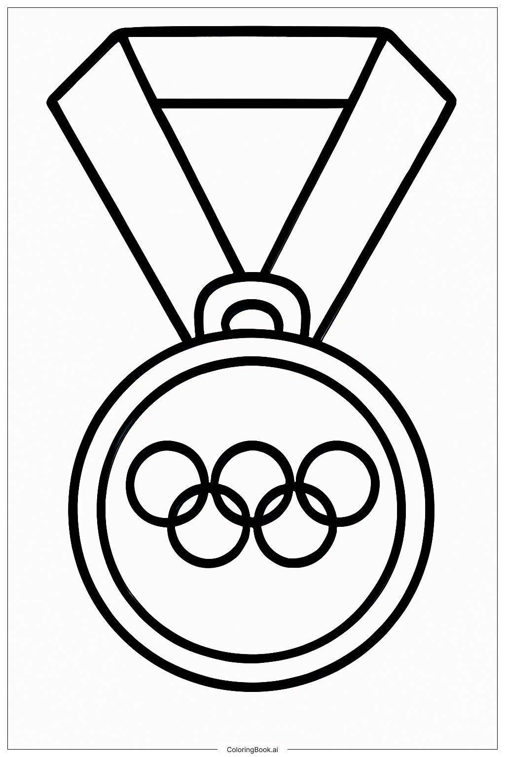 An Olympics Gold Medal Coloring Page Free PDF PNG Printable 