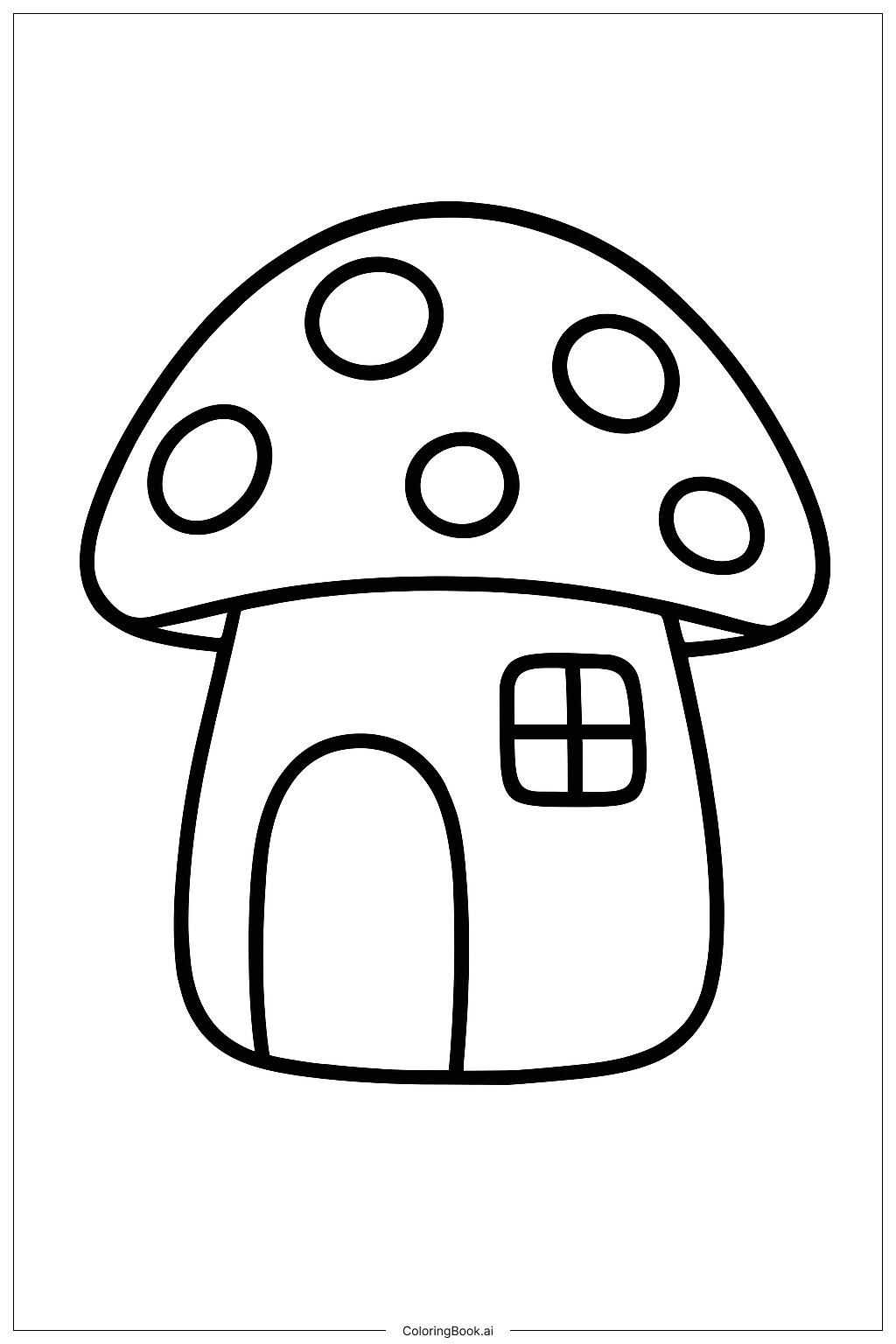  A Cozy Mushroom House Coloring Page 