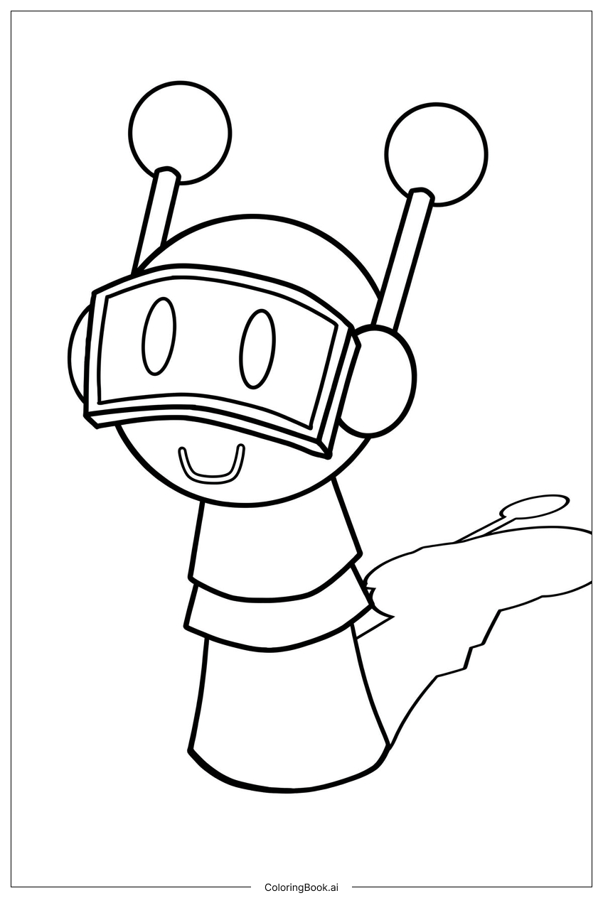 Page de coloriage Sprunki Jet-Bot Dérape en Laissant une Traînée