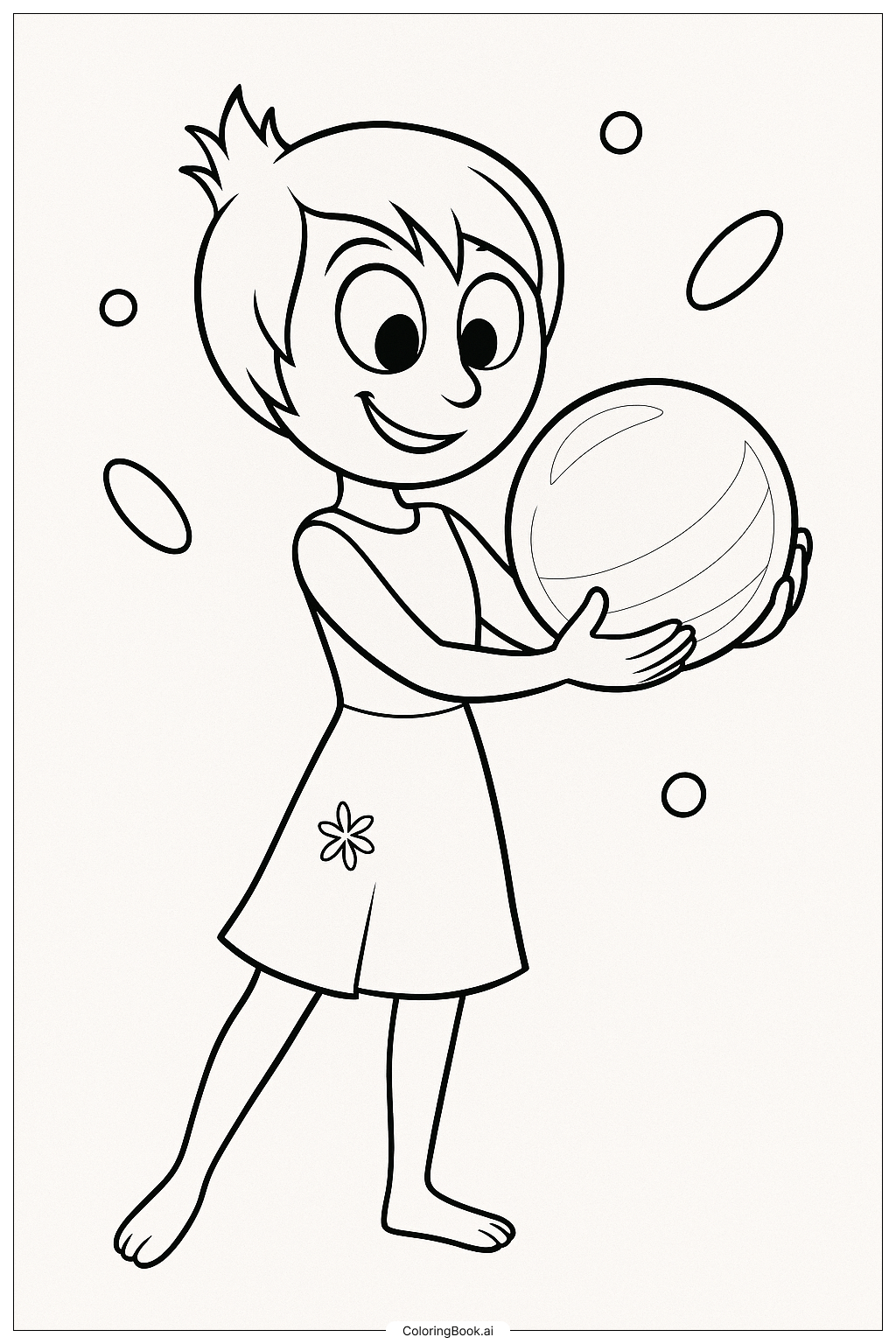 Inside Out Joy Holding A Memory Orb Coloring Page