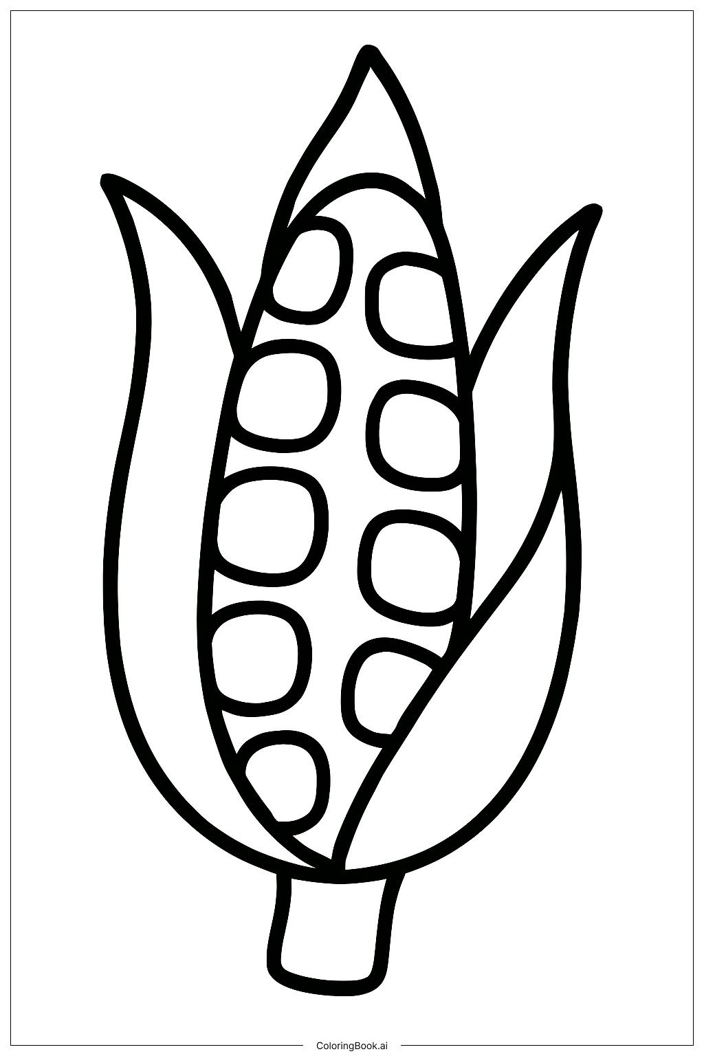  Página para colorear de Maíz Indio de Acción de Gracias 