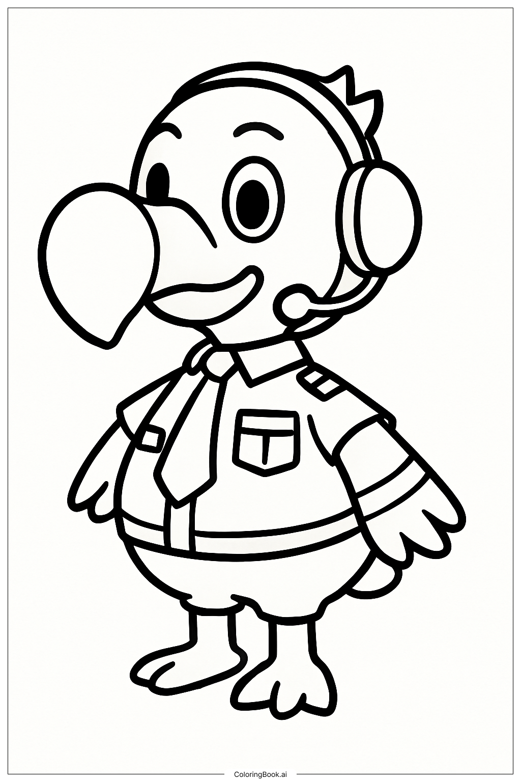  Ein freundlicher Dodo-Pilot aus Animal Crossing Ausmalseite 