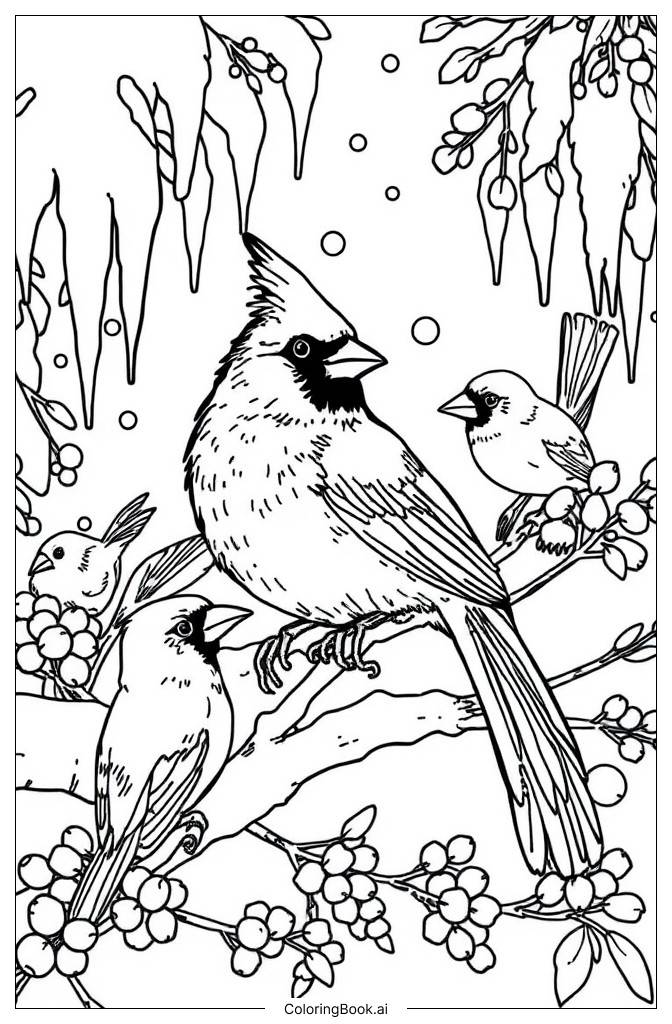  Winter Bird Coloring Page 