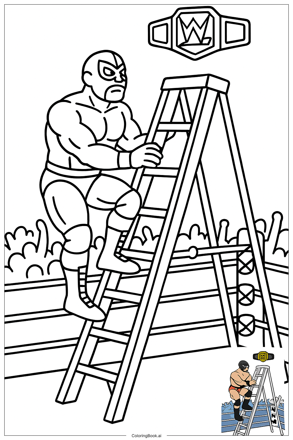Trang tô màu Đô vật WWE Leo Thang