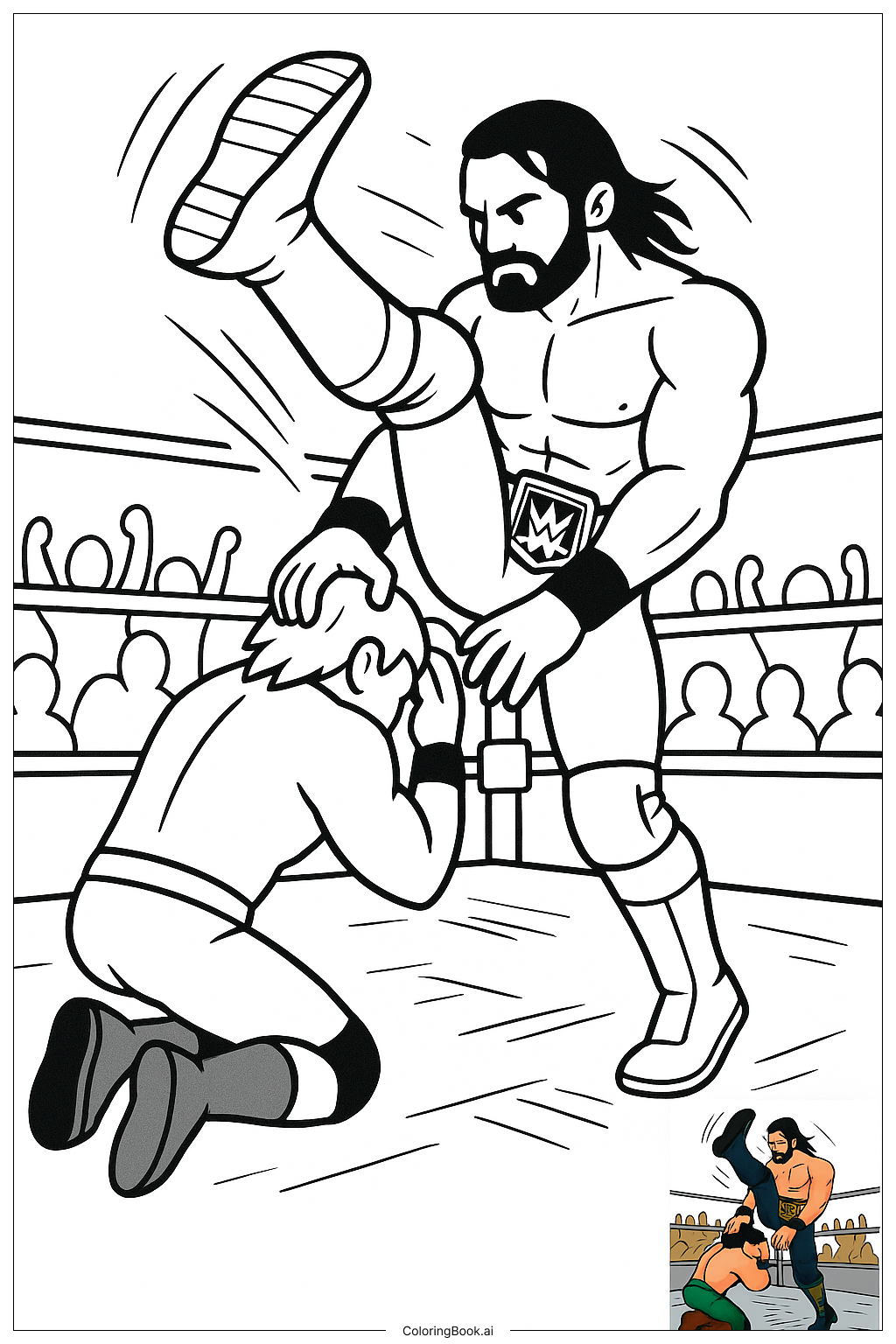 Trang tô màu Seth Rollins Thực Hiện Curb Stomp