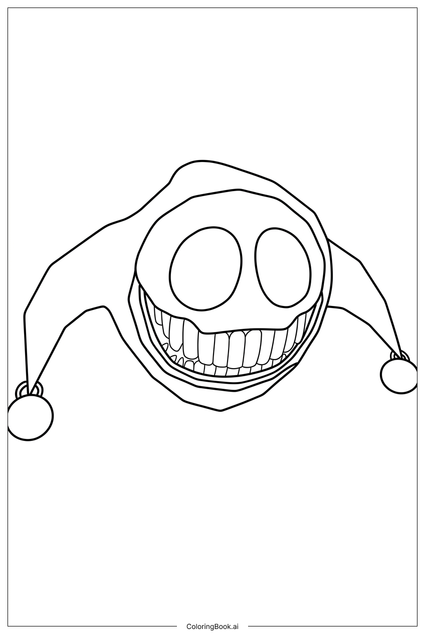 原型Poppy Playtime微笑小丑帽頭像著色頁