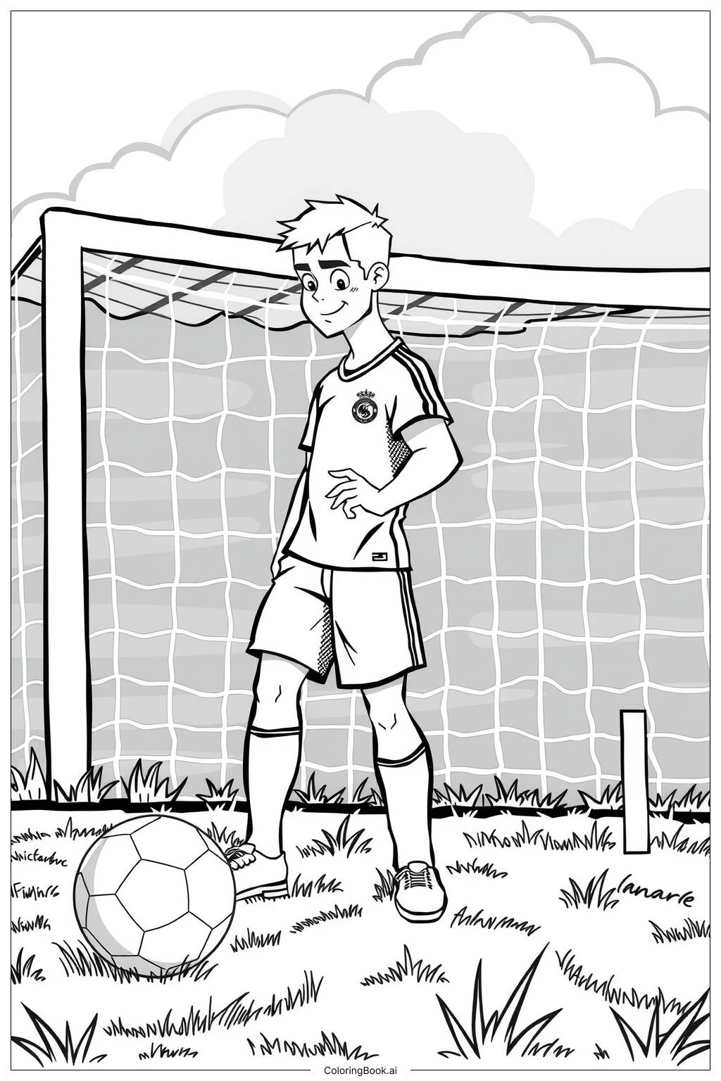  Ronaldo Practicing Free Kicks Coloring Page 