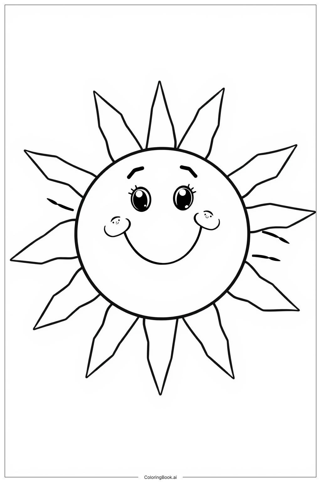  Página para colorear de Sol Sonriente Espacial 