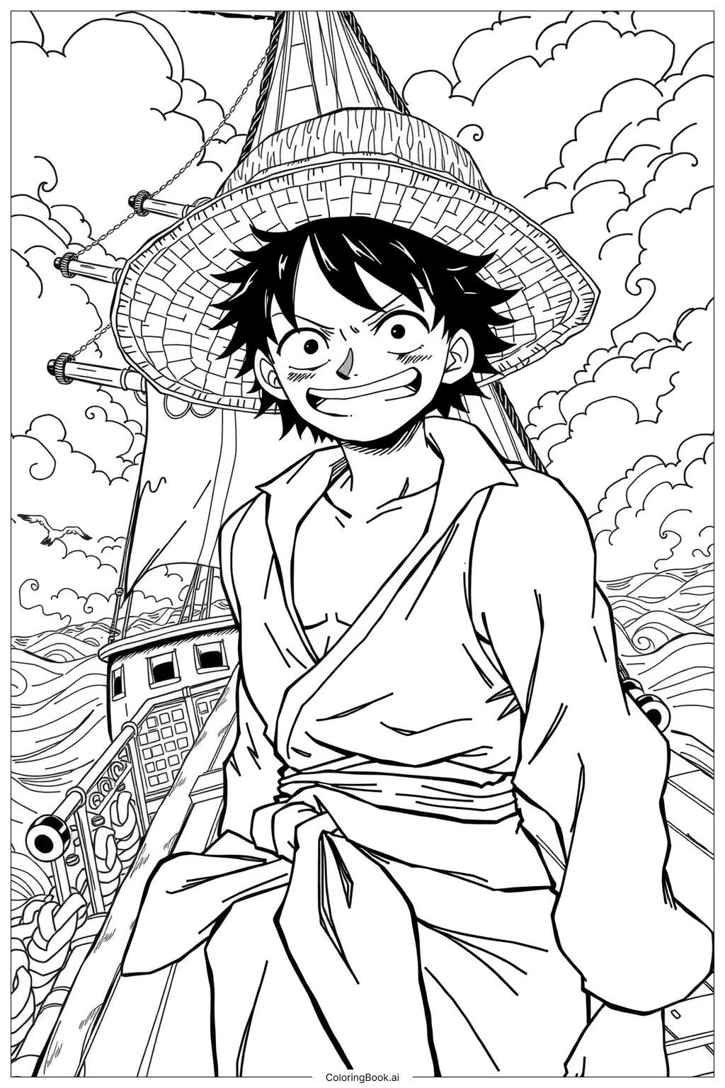 luffy desenho para colorir