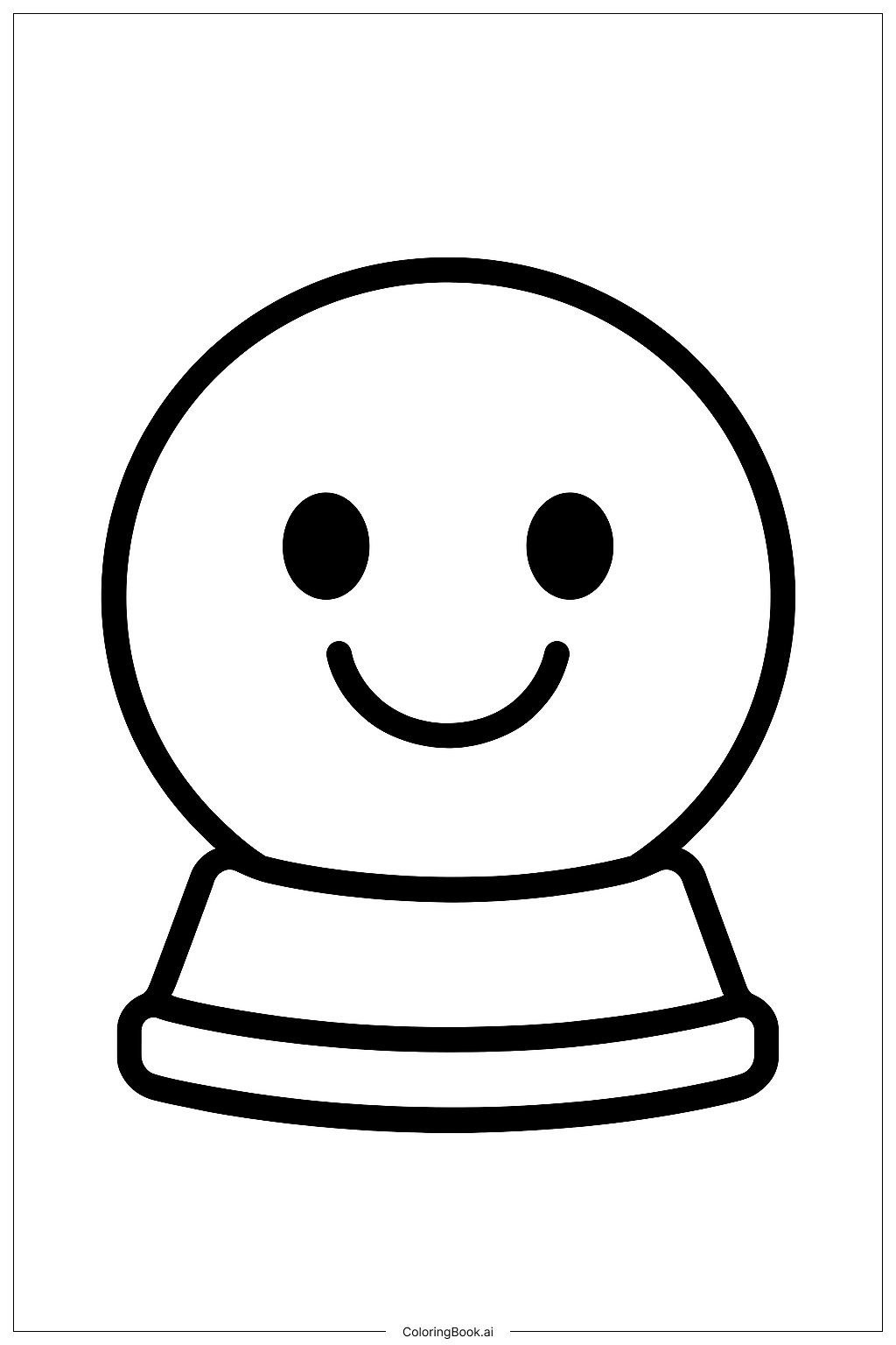 笑顔のスノードームの塗り絵ページ