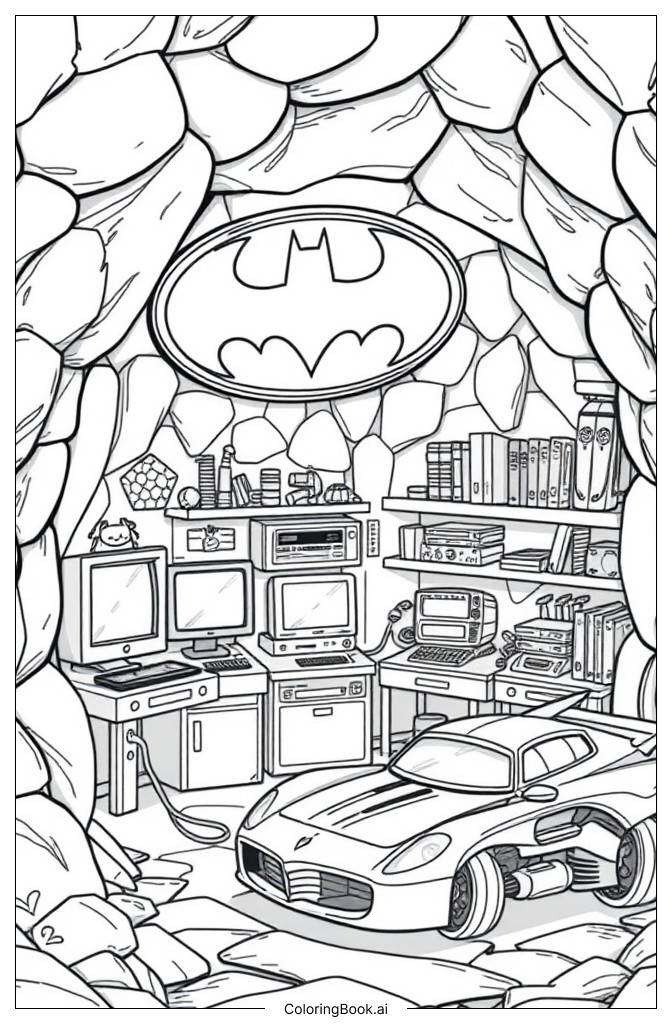  Page de coloriage Mini Batcave 