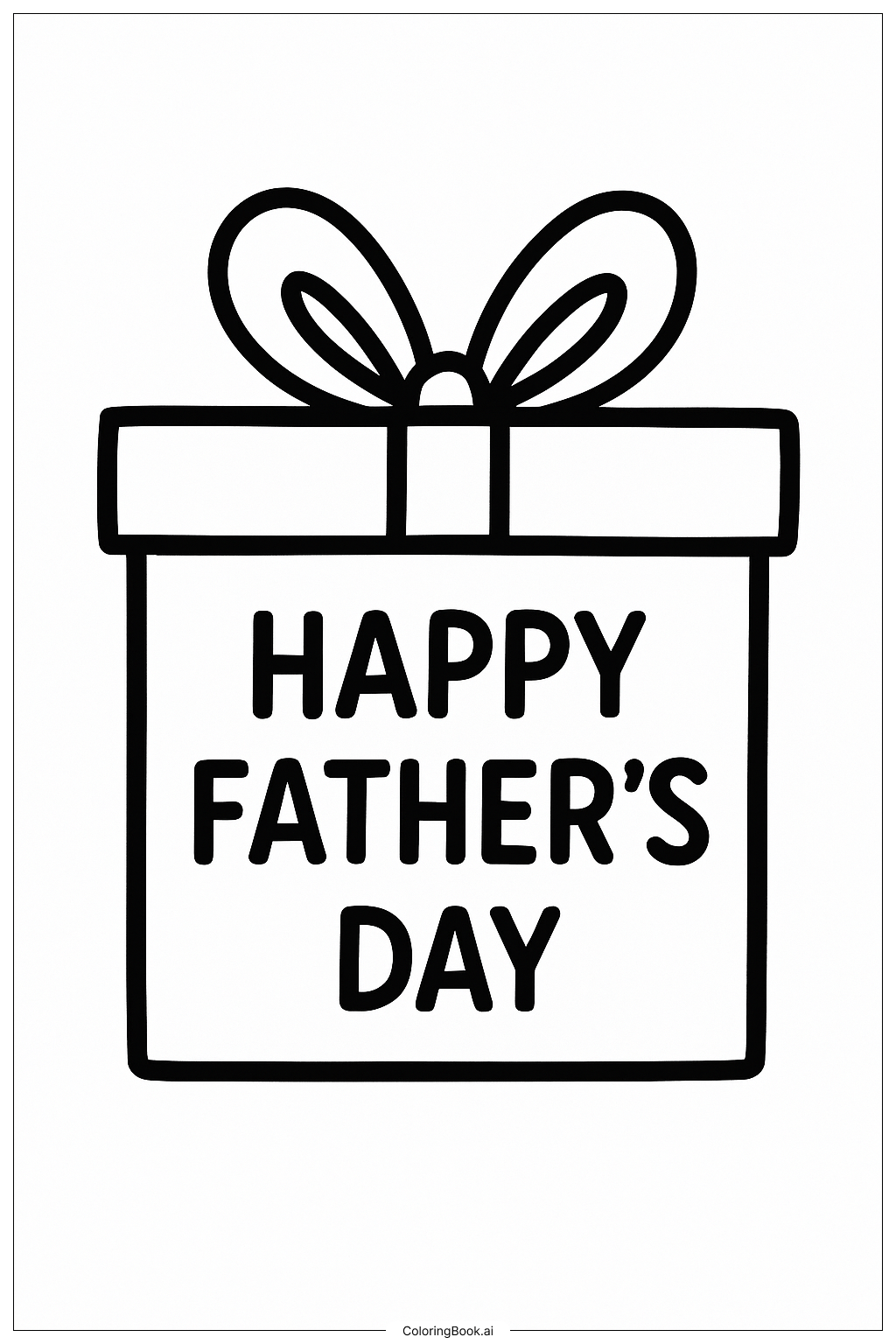 Fathers Day Gift Box Coloring Page