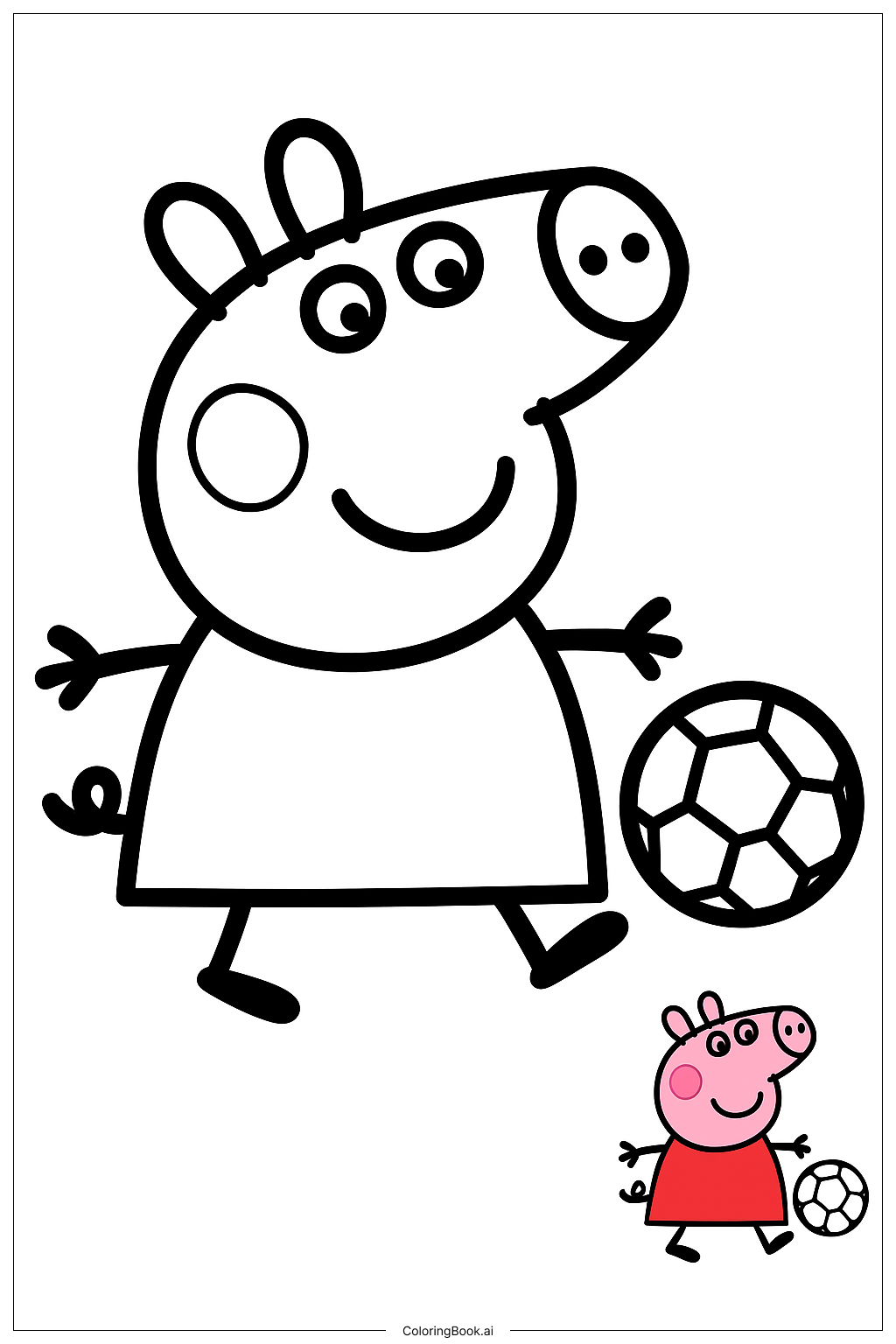  페파 Pig 축구 놀이 색칠공부 페이지 