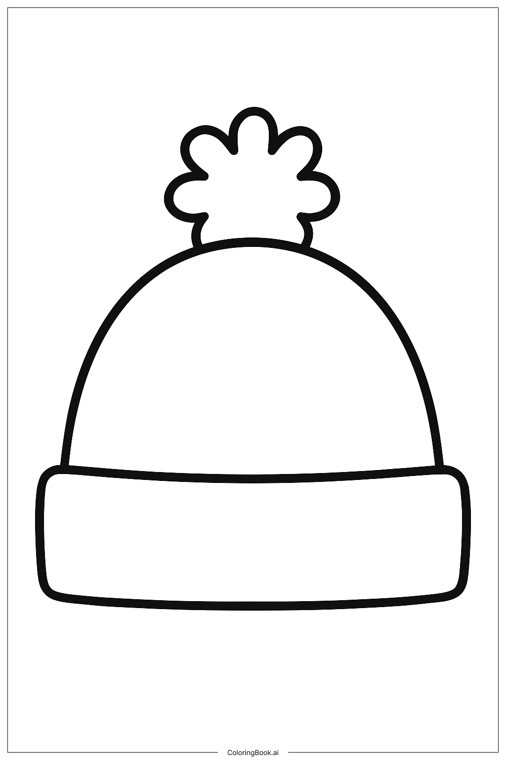Página para colorear de Un gorro de invierno sencillo