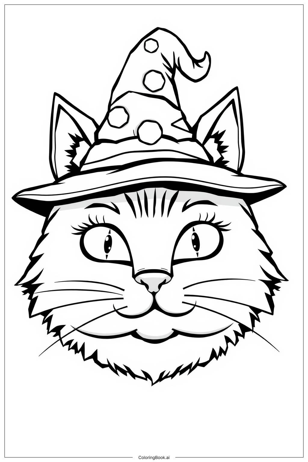  Page de coloriage chat sorcier ami 