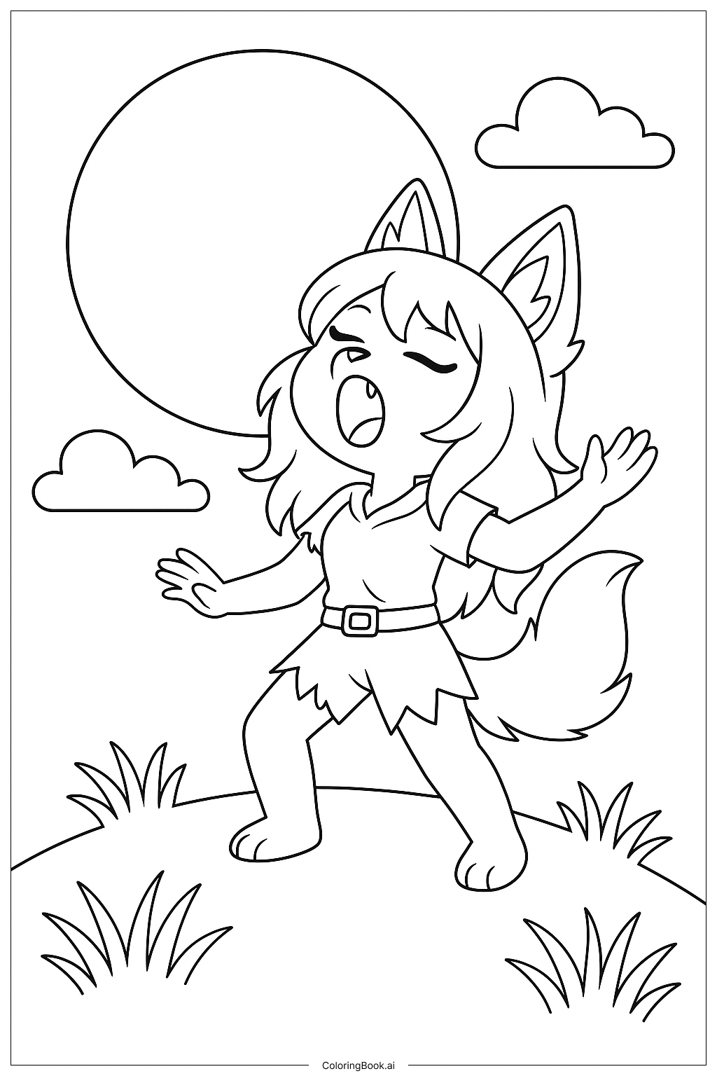  Aphmau As A Werewolf Howling Coloring Page 