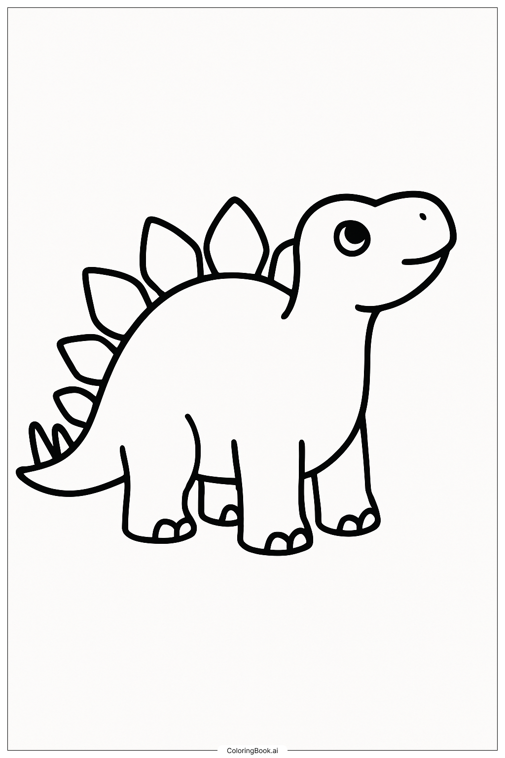 Stegosaurus, der in den Himmel schaut Ausmalseite
