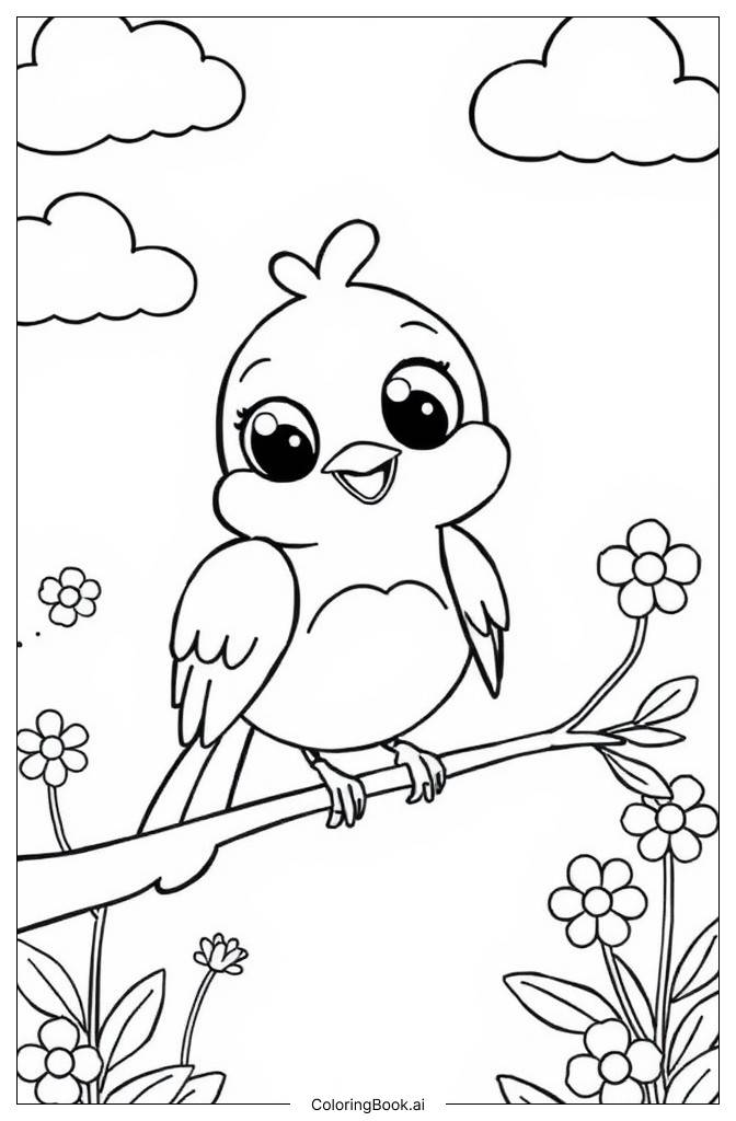  Blue bird Coloring Page 