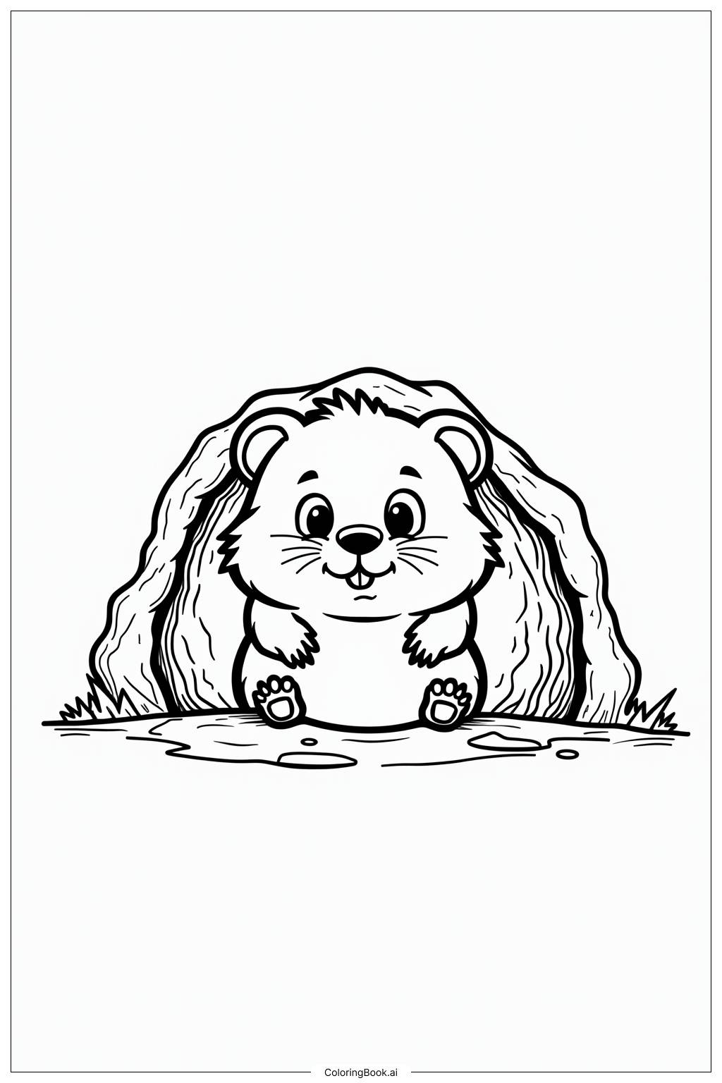  Ground Hog Holiday on Groundhog Day Coloring Page 