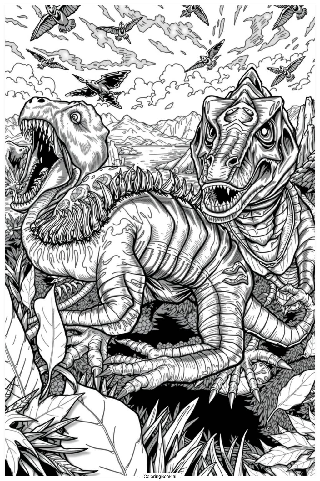  Jurassic World Fallen Kingdom Escape Coloring Page 