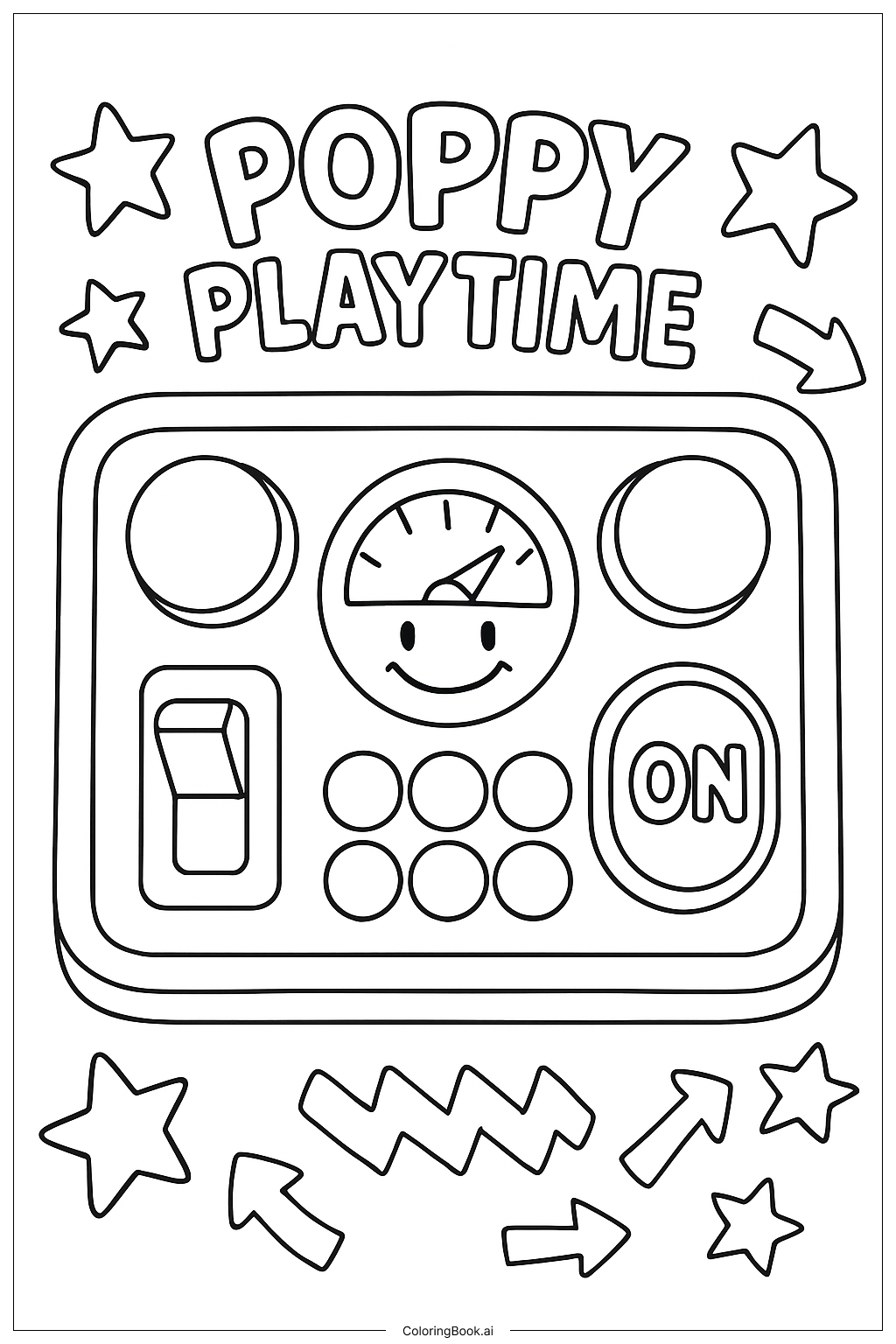 Poppy Playtime互动控制面板填色页