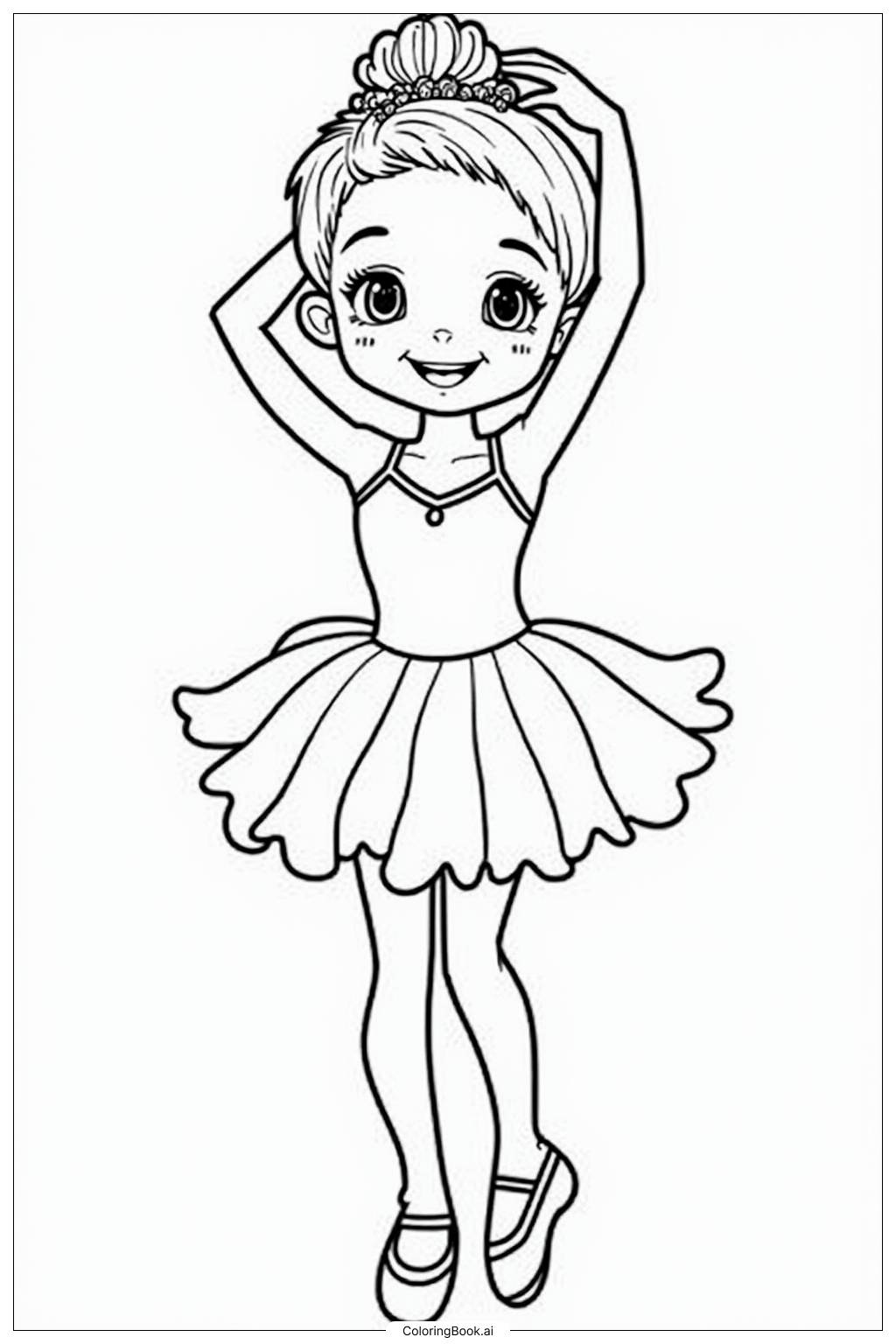  Realistic Ballerina in a Swan Lake Costume Coloring Page 