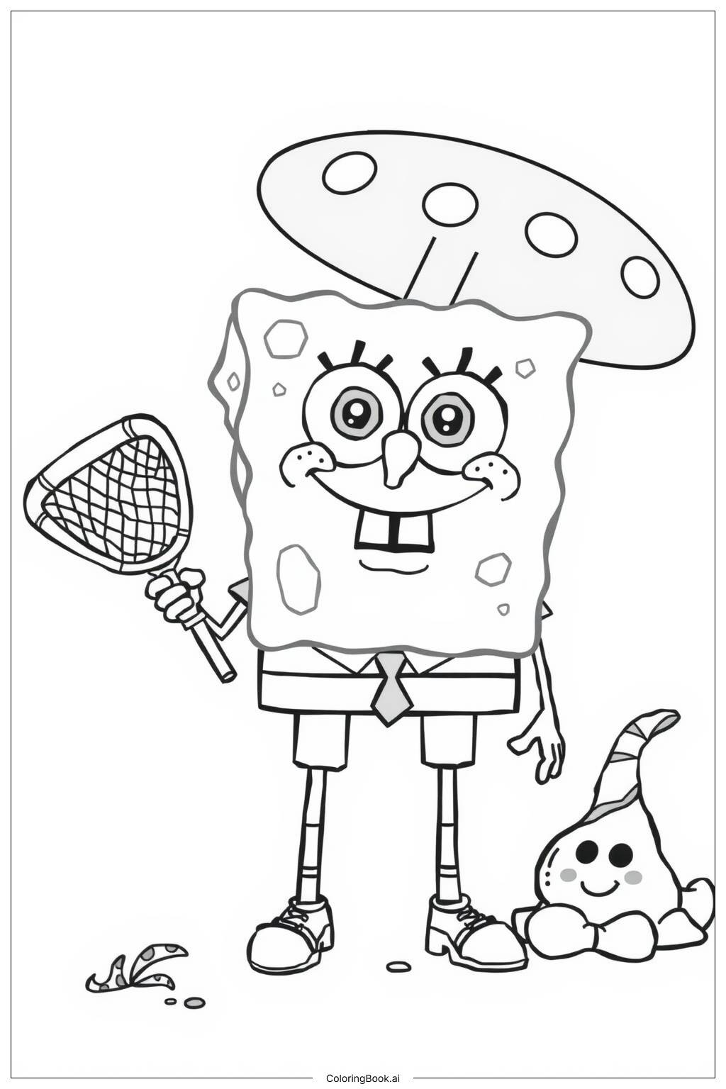  Página para colorir de Aventura de Pesca com Água-Viva do Bob Esponja 