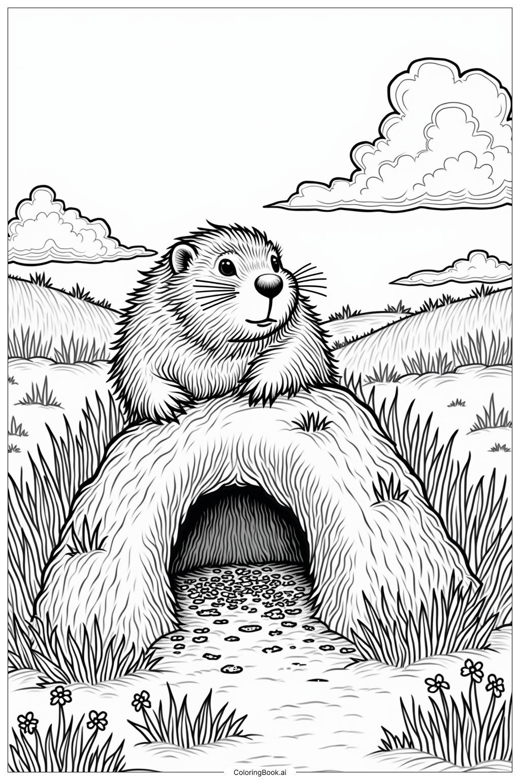  Ground Hog Weather Forecast on Groundhog Day Coloring Page 