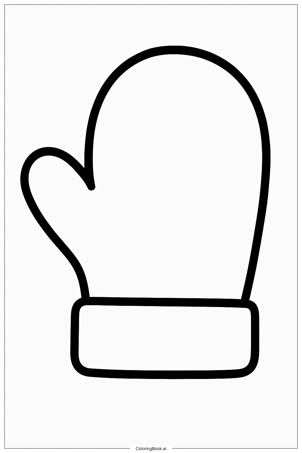 Bright Red Mitten Coloring Page