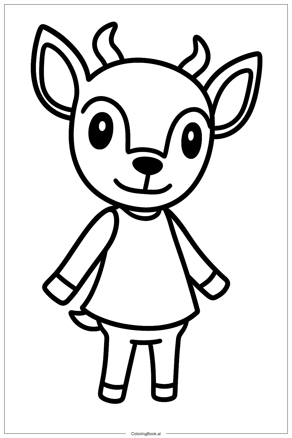  Animal Crossing Bewohner Fauna das Reh Ausmalseite 