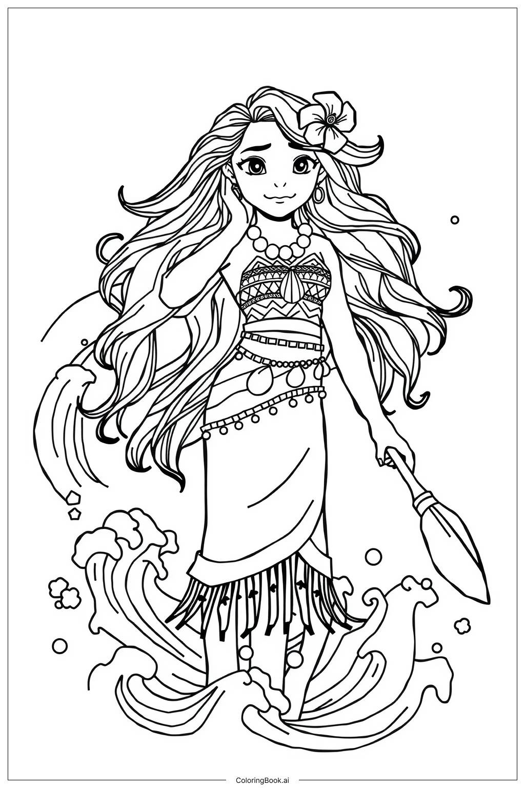  Moana facing her fears-2 Coloring Page 