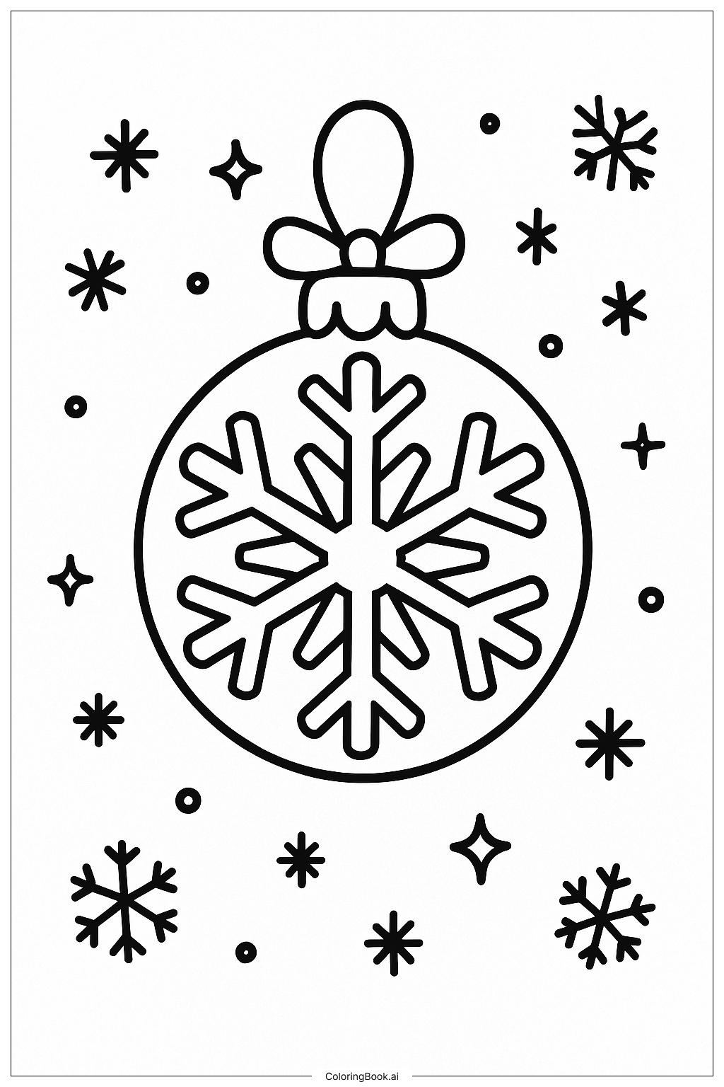  A Decorative Snowflake Ornament Coloring Page 