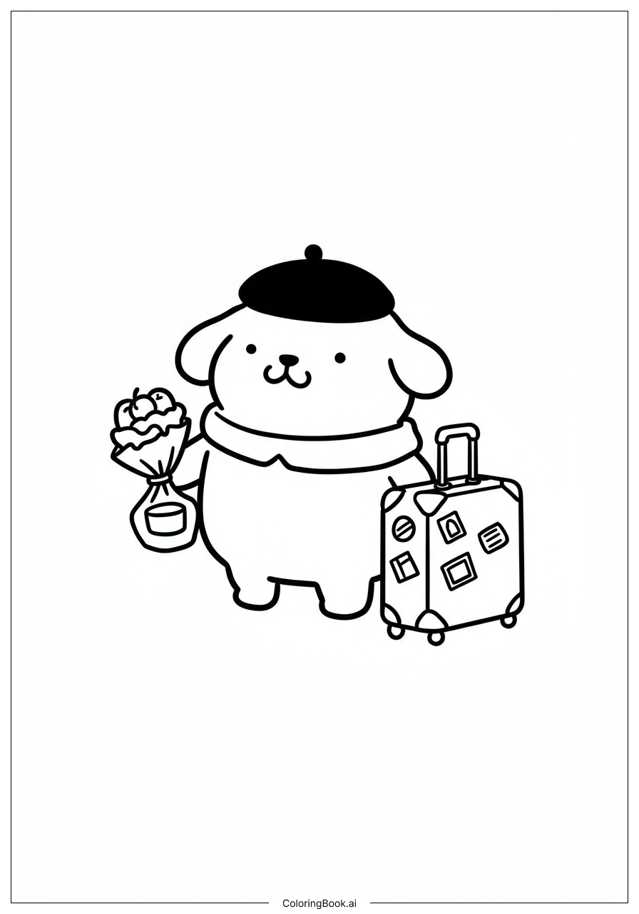 Trang tô màu Chuyến hành trình của Pompompurin