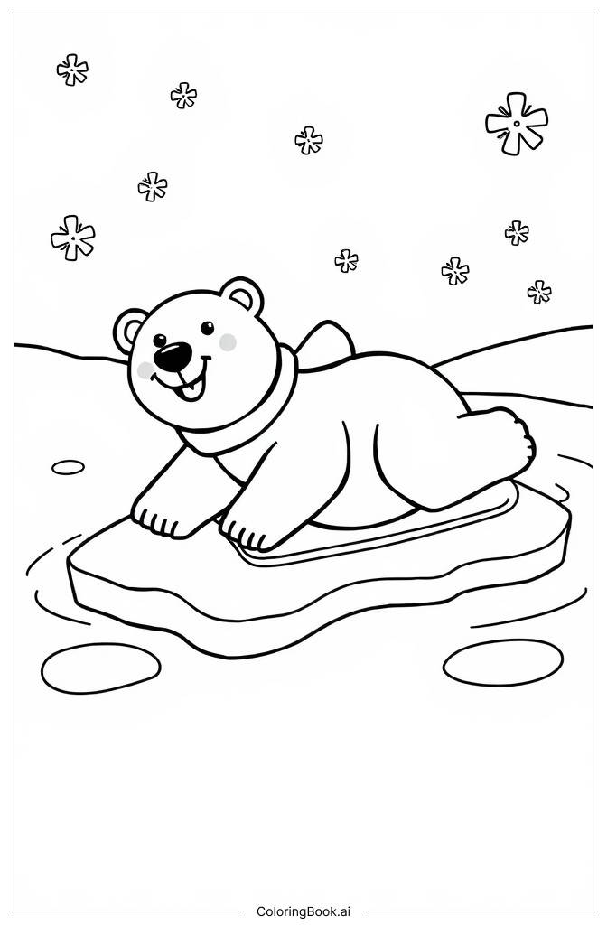  Página para colorear de Oso polar 