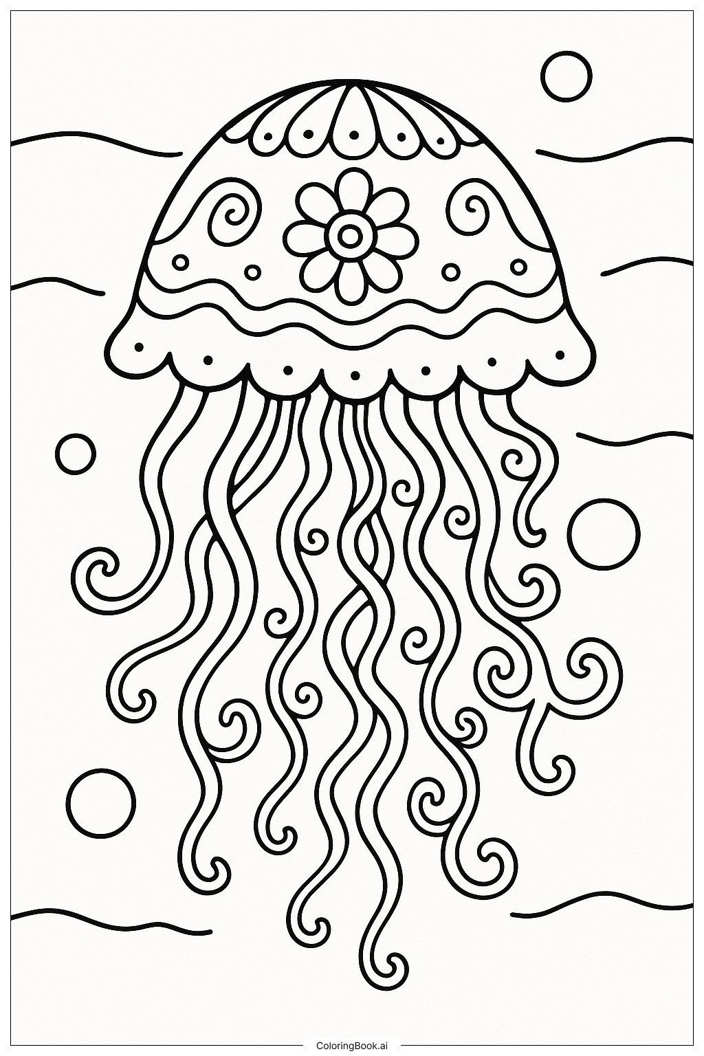  Trang tô màu Một Con Sứa Ảo Diệu Trong Biển Sâu 