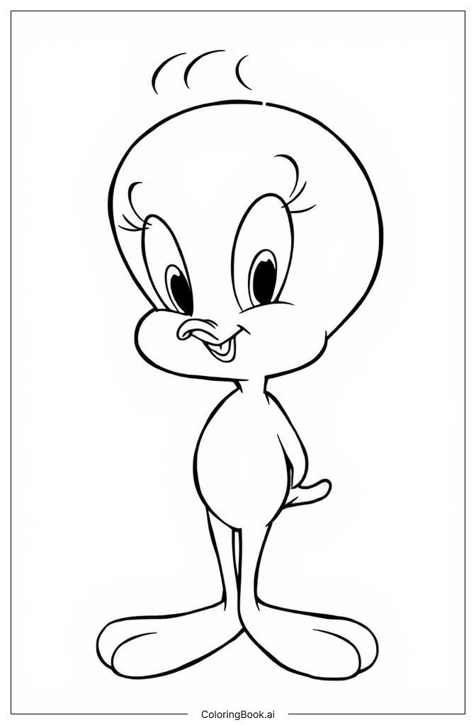  Página para colorear de Pájaro Tweety 