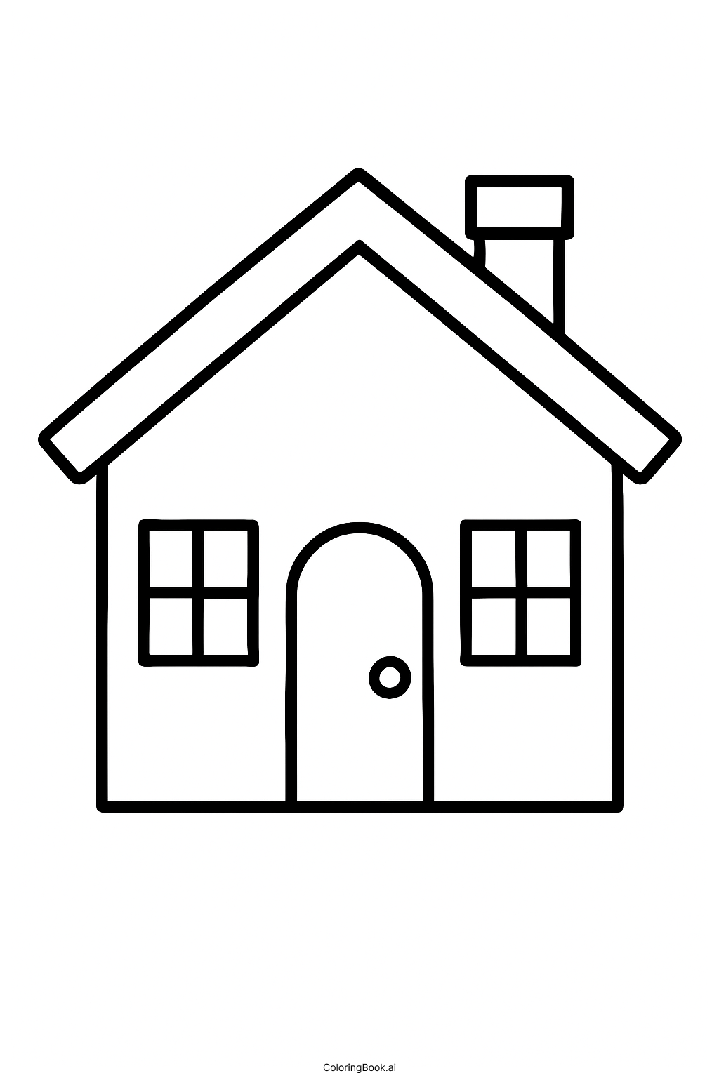 A Cartoon House Coloring Page