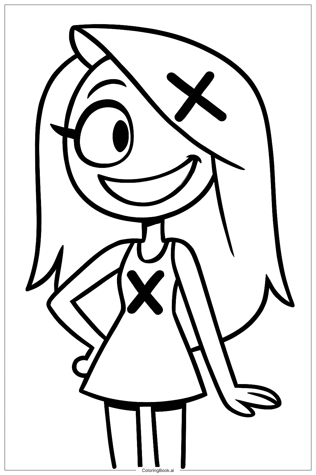 해즈빈 호텔에서 웃고 있는 바기 색칠공부 페이지