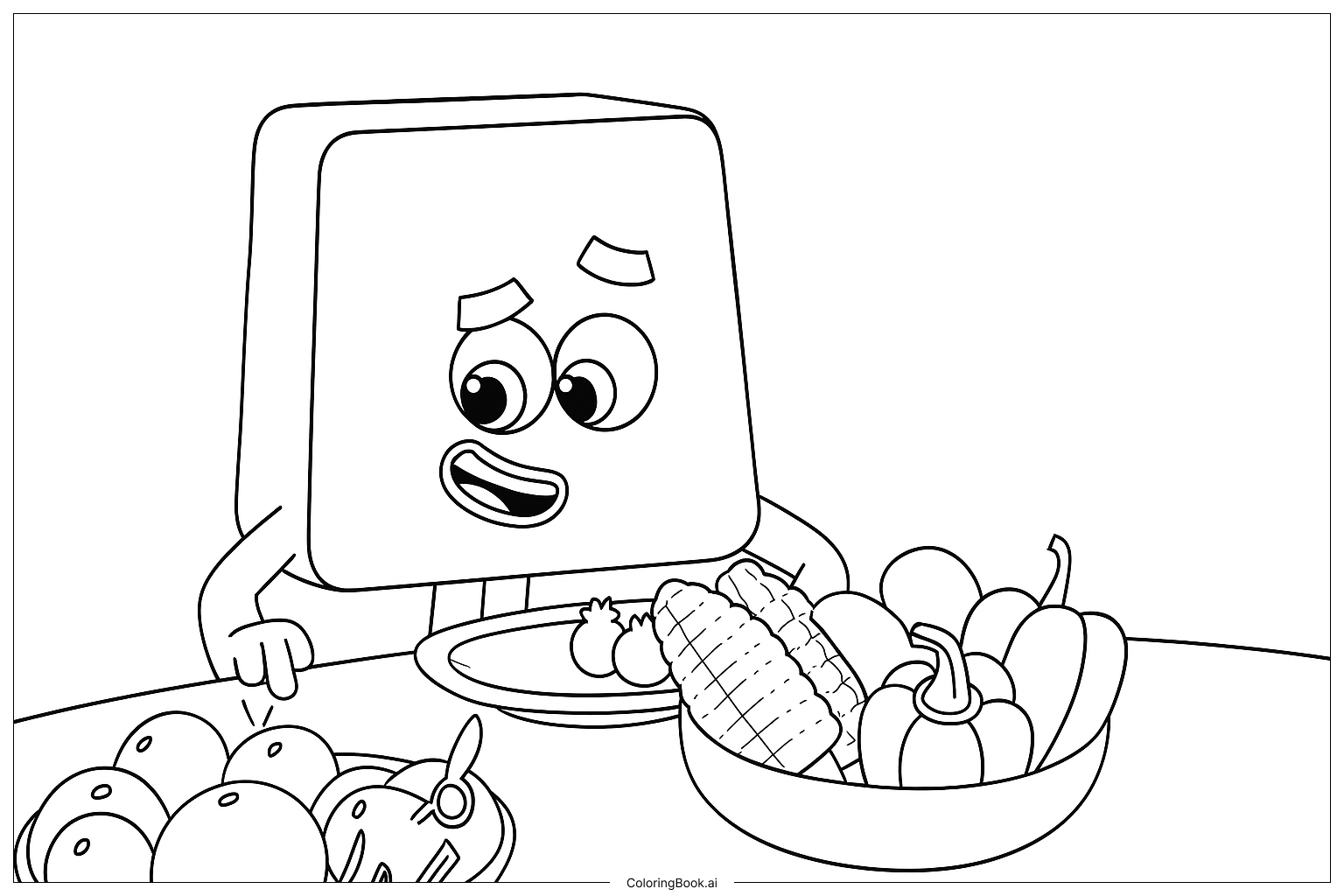  Blue In A Plate Of Many Colours Coloring Page 