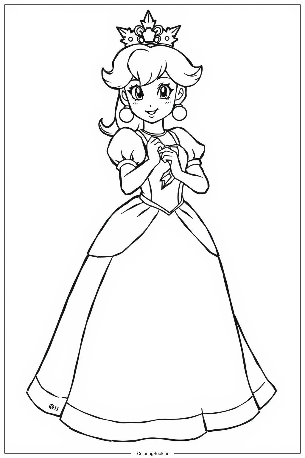  Princess Peach hosting a royal ball Coloring Page 