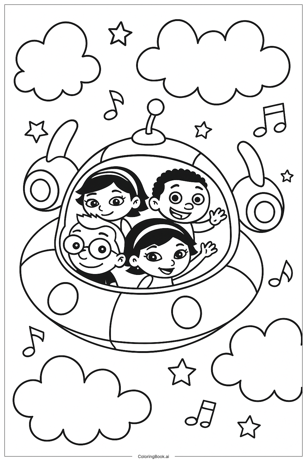  The Little Einsteins Flying In Rocket Coloring Page 