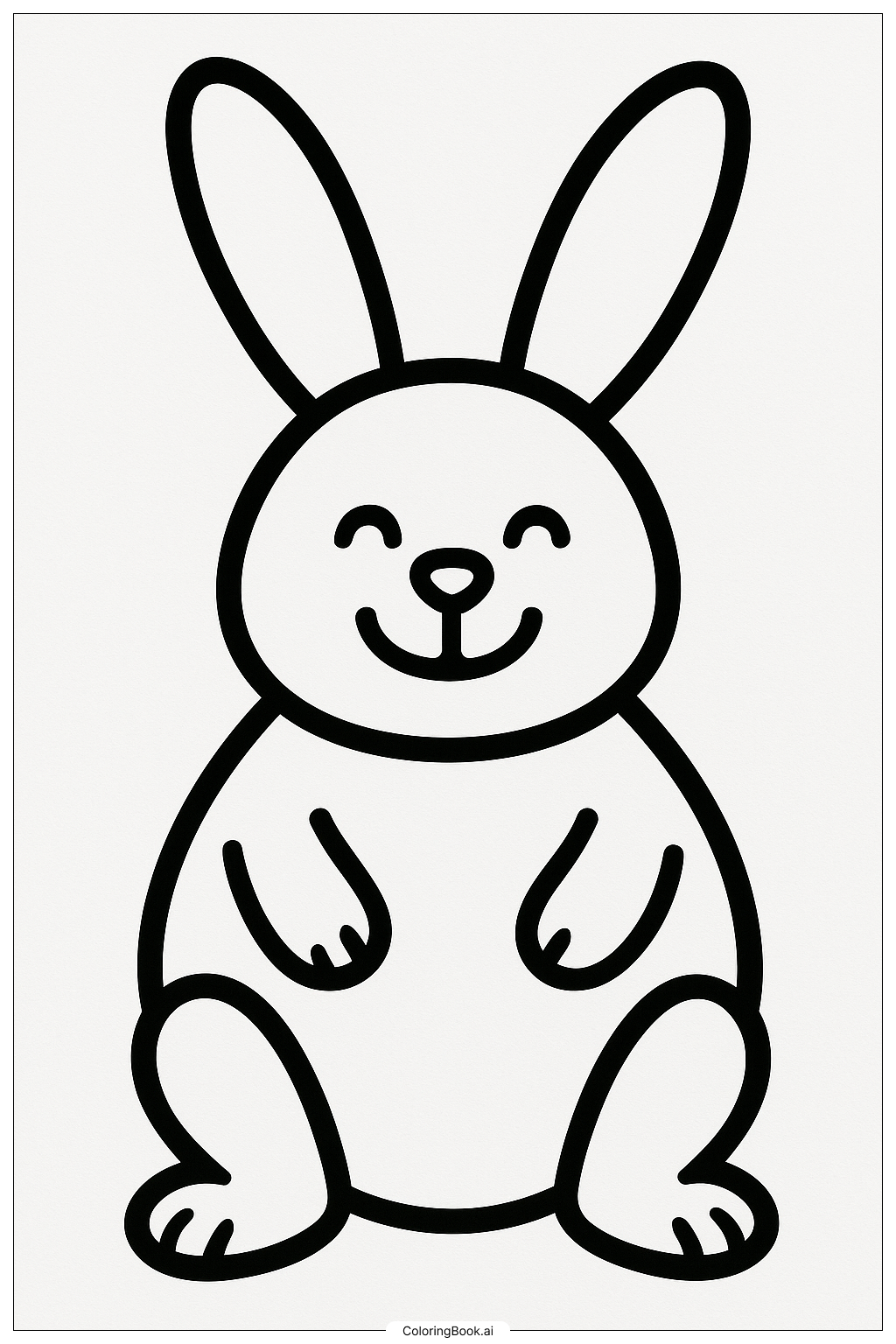 Smiling Easter Bunny Coloring Page