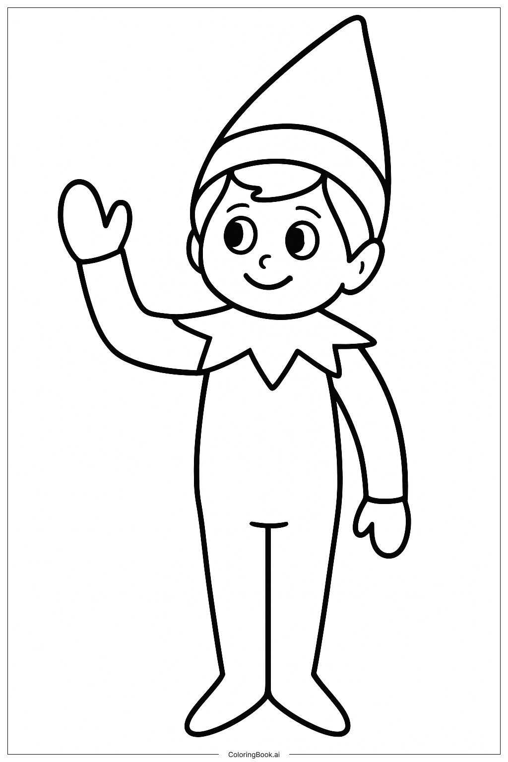 Duende na Prateleira Acenando Adeus