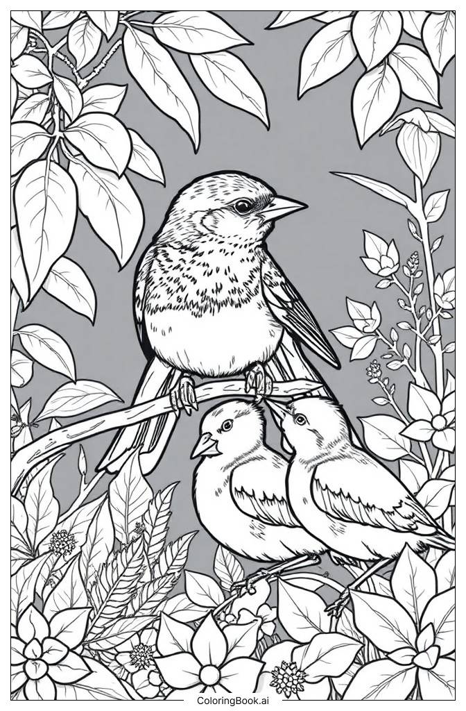  Realistic Bird Coloring Page 